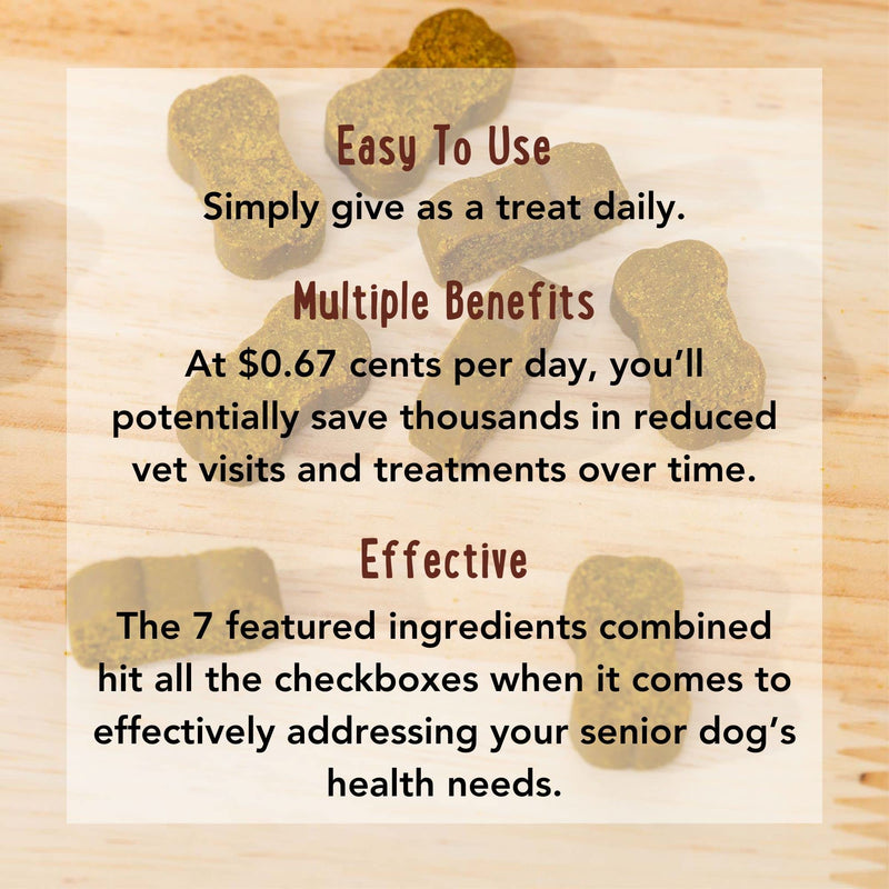iHeartDogs Senior Super 7 Daily Dog Multivitamin - 7-in-1 Vitamin for Dogs Supports Anti-Aging with Antioxidants, Probiotics, Lion's Mane, Turkey Tail, & Ashwagandha for Longevity & Cognitive Boost - PawsPlanet Australia