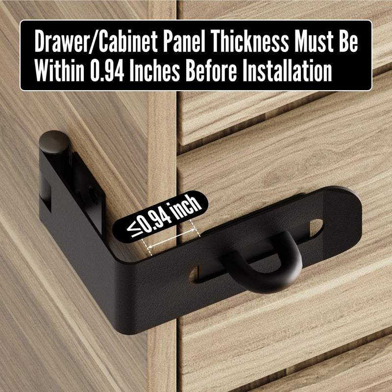 Door Lock Hasp Latch, 90 Degree Solid Iron Safety Packlock Clasp Hasp Lock Latch, Extra Thick Gate Lock Hasp with Screws Brushed Finish (2.24 inch) 2.24 Inch (1PC) Black