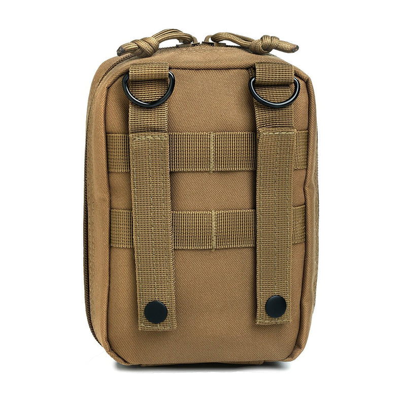 First Aid Molle Pouch - Heavy Duty IFAK Pouch - Empty Medical Pouch Ideal for Military Use EMTs Law Enforcement Camping and Hiking - Med Pouch for Optimal Organization Coyote