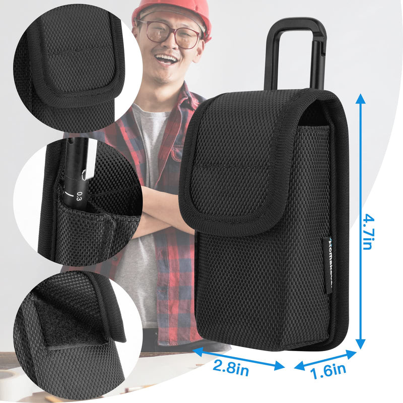 1680D Laser Measure Case Fits for Bosch GLM20 Blaze 65ft Laser Distance Measure & DTAPE DT50 165ft Laser Measure, with Pen Pocket, Belt Buckle & Carabiner, Protective Travel Storage Bag Black