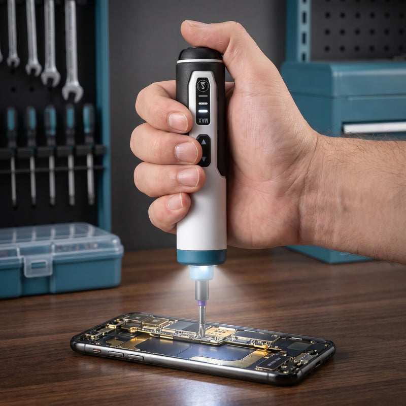 Hantinstom 3.7V Cordless Electric Screwdriver Kit, Rechargeable Power Screwdriver with 26-Piece Magnetic Bit Set, Dual LED Light, USB Charging Cable & Carrying Case