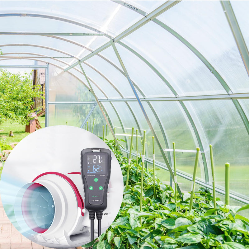 DHTC-1011 Temperature Humidity Controller, Dual Relay for Heating/Cooling & Humidify/Dehumidify, 10A 110V Plug & Play