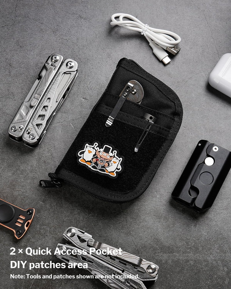 VIPERADE VE10 EDC Pouch, Pocket Organizer for Men, EDC Pocket Organizer, EDC Organizer Pouch with 7 Pockets, EDC Pouch Organizer, Utility EDC Pocket Pouch for Multitools, EDC Gears Black