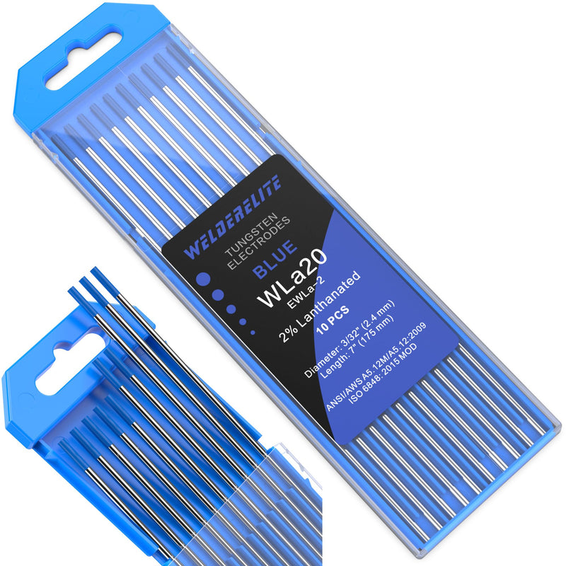 Blue Tungsten Electrode 3/32" with Storage Bucket for Blue Tungsten Rods 3/32"