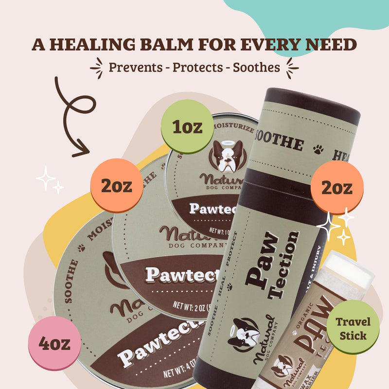 Natural Dog Company PAWDICURE Bundle, Paw Soother + PawTection Dog Paw Balms, Protect and Heal Dry, Cracked Dog Paw Pads, Organic, All Natural Ingredients, 1oz Tins - PawsPlanet Australia