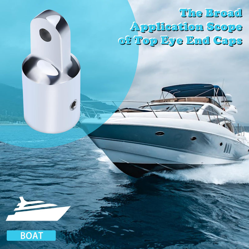 316 Stainless Steel Bimini Top Eye End Caps – Marine-Grade Heavy Duty Fittings for 1" OD Tubes – Includes L Shape Hex Key – 2-Pack 1"(2Pack)