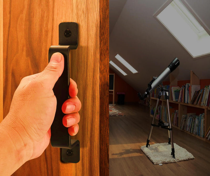 Premium Barn Door Handles Black,7.4 inch,2 Packs,Heavy Duty Rustic Metal Pulls for Sliding, Garage,Shed, Gate, Closet, Drawer, Indoor/Outdoor