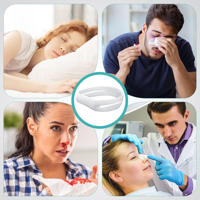 Patelai 30 Pcs Elastic Nose Bandage, External Nasal Bandage Dressing Holder with High Absorption Capacity for Nose, White