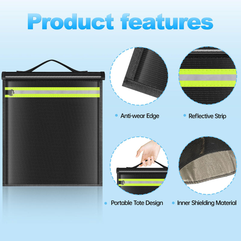 Large Faraday Bags EMP Proof,Portable Faraday Cage for Laptops Tablets,Faraday Bags with Handle&Reflective Strip,EMP bags for Electronics,Fireproof Waterproof RFID Signal Blocker Faraday Pouch 1 Pack XL(Up to Laptop)