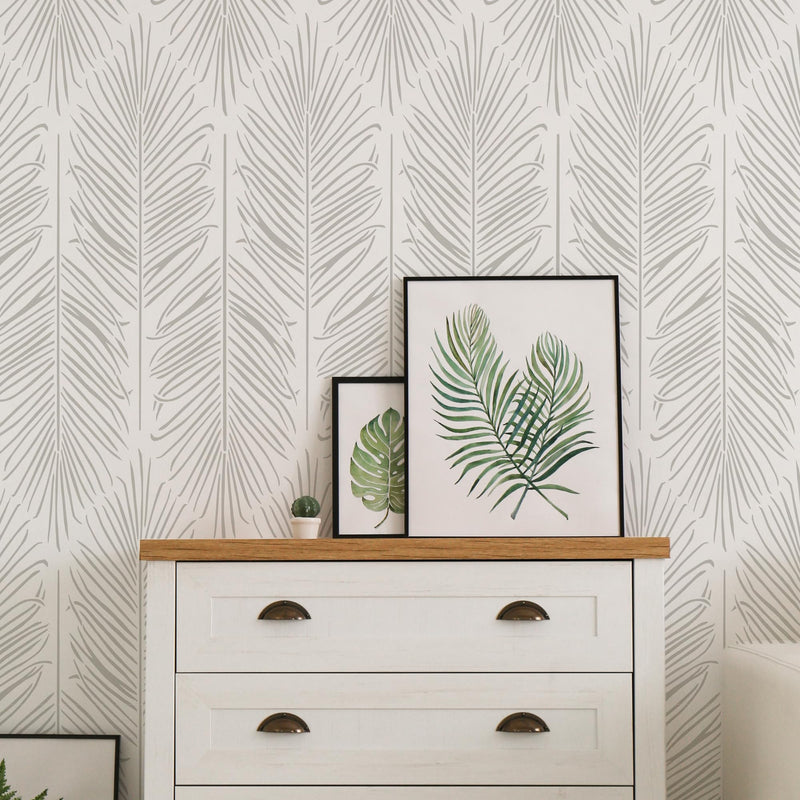 STENCILIT® Palm Leaves Wall Stencils - 2 Pack 31x13 in Stencil, Modern Wall Stencil for Painting Large Pattern, Palm Frond Stencil, Huge Stencil Leaves