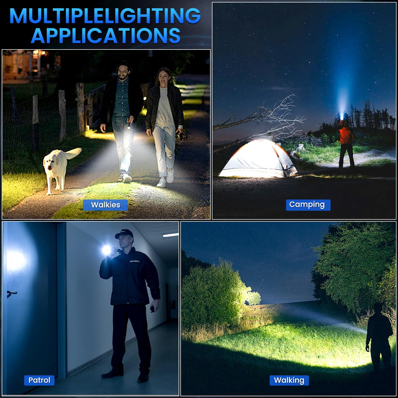 Rechargeable Flashlights 3 Pack - 990,000 Lumens Super Bright LED Flash Light with Fast Charging, IPX7 Waterproof, 5 Modes for Camping & Home
