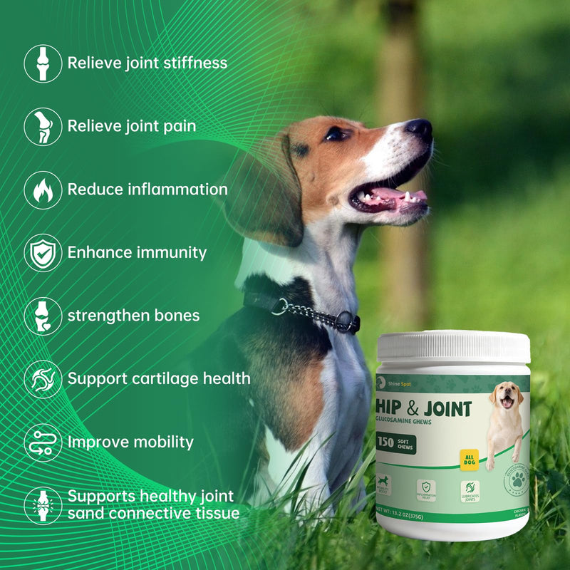 Glucosamine for Dogs 150pcs Joint Support Supplement Dog Hip and Joint Chondroitin Chews Treats with MSM, Omega3, Dog Joint Pain Relief Mobility Supplements Chicken Flavor Fit All Breed