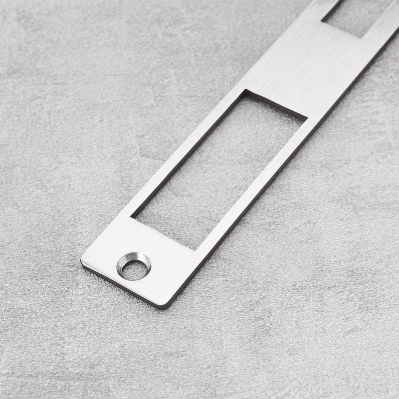 1Pc Door Flat Strike Plate Stainless Steel Plate 172mm x 23.7mm for Door Handle Deadbolt Security Striker Plates Exterior Interior Door Electric Door Opener Silver(Fully Enclosed) Fully Enclosed, 172mm x 23.7mm