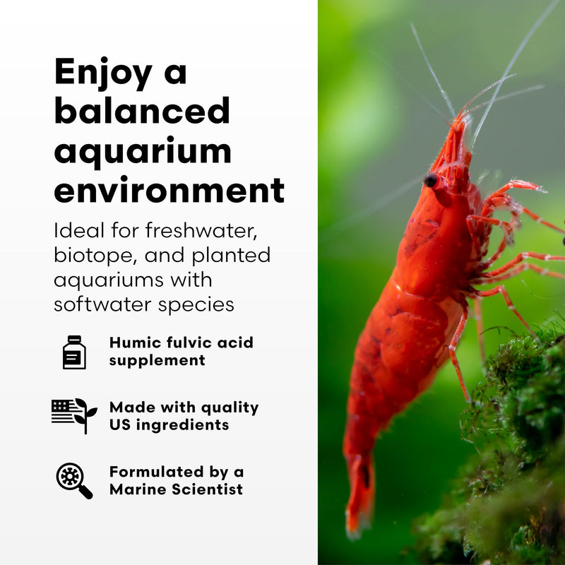 Brightwell Aquatics BlackWater Humic Fulvic Acid Supplement Simulates Natural Blackwater Conditions Supports Nutrient Uptake in Freshwater Planted Aquariums, 250 ml 250-ml