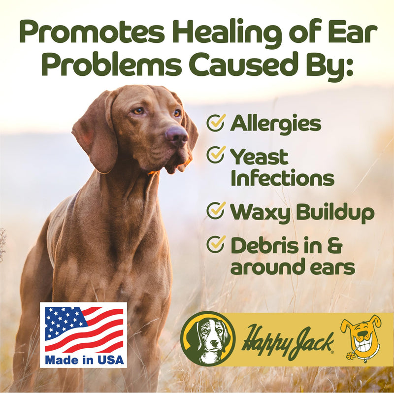 HAPPY JACK Dog Ear Wipes with Aloe Soothe Itch and Discomfort from Dog Ear Infection, Aloe Vera-Cucumber Pet Cleaner Wipes are Great for Pup's Itchy Relief, 100 Ct - PawsPlanet Australia