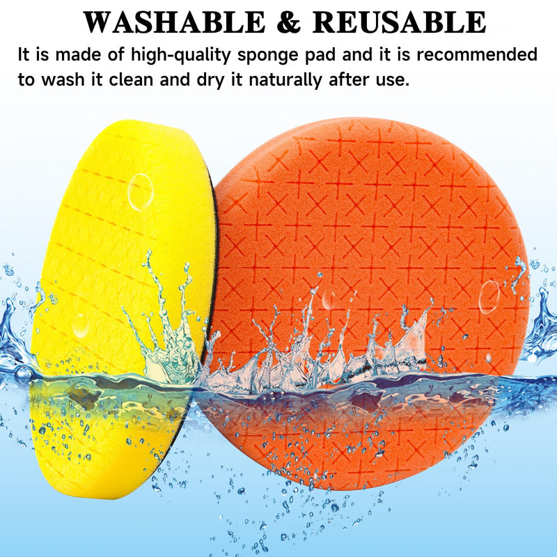 10pcs Polishing Buffing Pads for Drill - 6 Inches Car Polishing kit, Car Foam Buffing Sponge Pads Kit with M14 Drill Adapter,Wool Pads,for Body Foam Wax & Drill Buffing