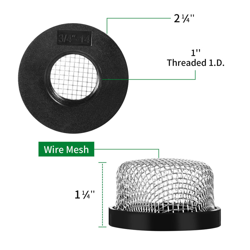 4 Pack Stainless Steel Mesh Strainer, 3/4"-14 Aerator Screen, Compatible with Livewell Pump, Industrial Plumbing Inline, Garden Washers, and Baitwell, Enhancing Filtering and Aeration 4