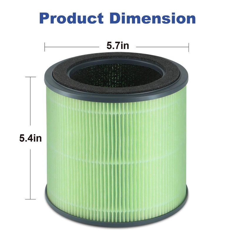 2 Pack Replacement Filter, Compatible with TEC.Bean JH50G-M Air Cleaner Purifier, Homvana H201 and A Aromacare Purifier