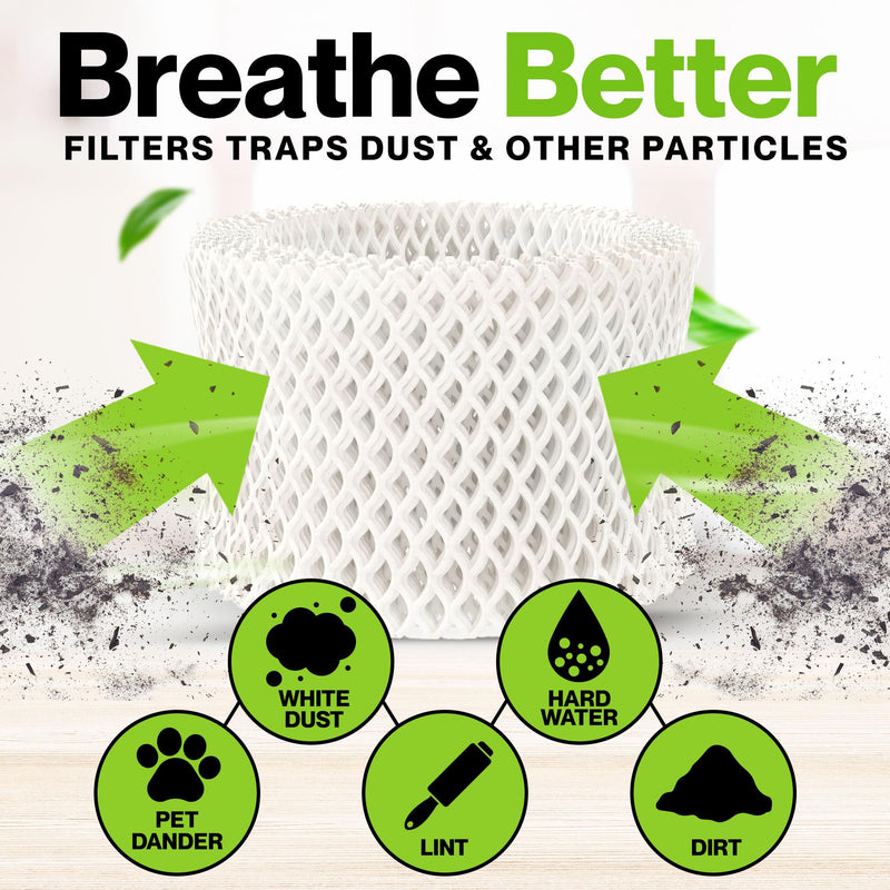 Durabasics 4 Pack of Premium Humidifier Filters Compatible with Honeywell Humidifier Filters HAC-504, HAC-504AW & Honeywell Filter A | Replacement for HCM 350 Filters & Cool Mist Humidifiers 4 Pack - Standard White