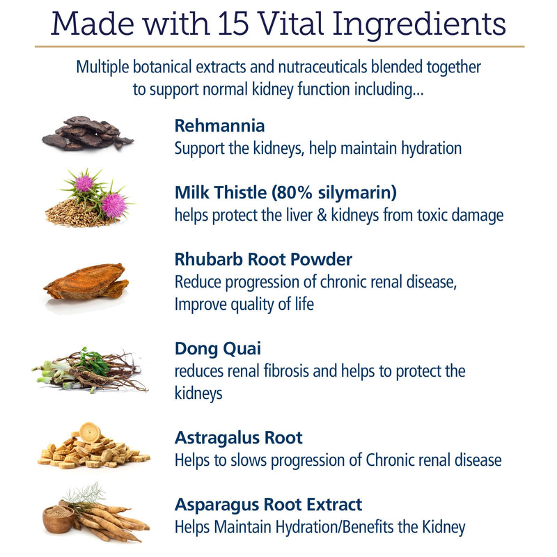 Rx Vitamins Rx Renal Canine Kidney Support for Dogs - Milk Thistle Extract, Green Tea, & Cordyceps Capsules for Dogs - Dog Kidney Support Supplement - 120 ct New Label