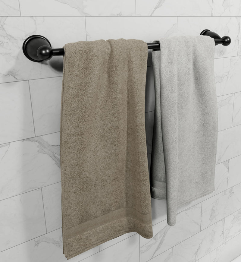 Marco Towel Bar Holder for Bathroom (Black) (24 Inch), Kitchen Towel Stand, Wall Mount Hanger for Kitchen Accessories Items, Home and High End Bathroom Accessories 24 Inch Black