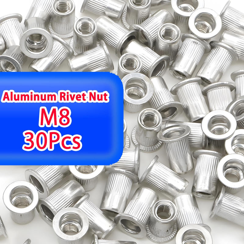 M8 Rivet Nuts 30Pcs with Rivet Nut Tool Easy to Use Aluminum Rivet Nut Rustproof Rivnut Kit Easy to Install M8 - NewNest Australia