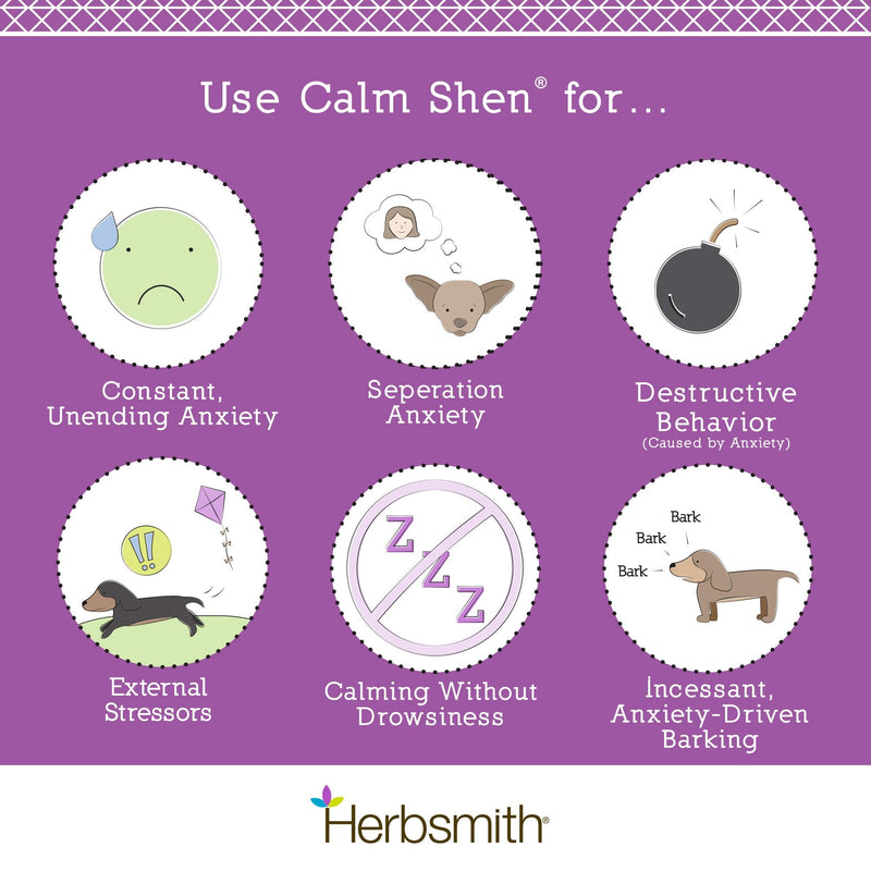 Herbsmith Calm Shen – Herbal Blend for Dogs & Cats – Natural Anxiety Remedy for Dogs & Cats – Feline and Canine Calming Supplement – 150g Powder - PawsPlanet Australia