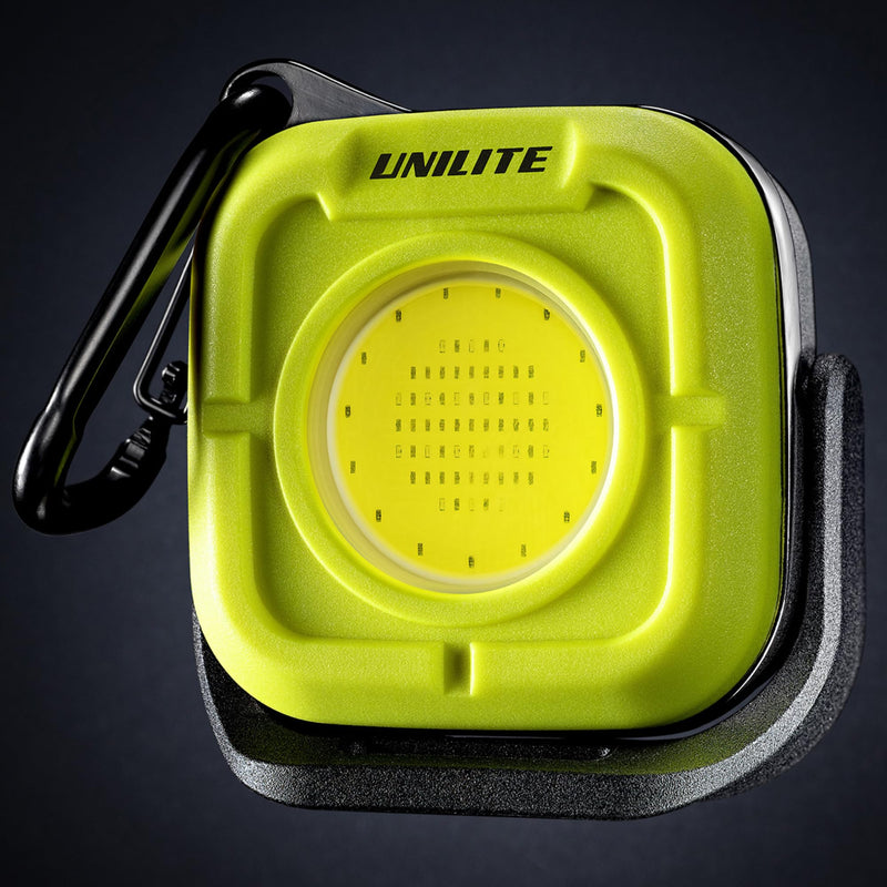 Unilite K-550 Compact Mini Work Light with Carabiner | Type-C Rechargeable | 550 Lumens | White 6500k COB LED | 6 Lighting Modes | 160˚ Rotating Stand with Strong Magnet | IPX6 Waterproof