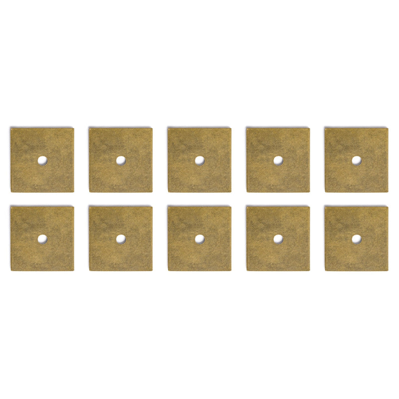 Hardware Philosophy Decorative Square Washer Brass Hardware 1.5 Inches - Set of 10 - Architectural, Interior Design, Doors, Furniture Cabinet Customization Hardware - Architectural, Interior Design, D
