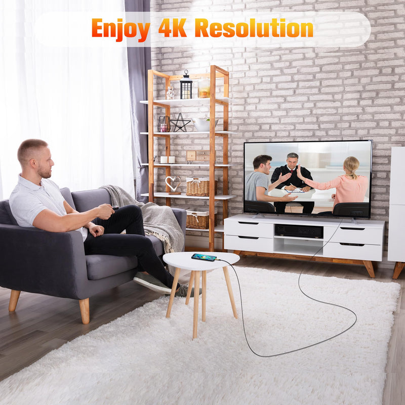 Ultra Long 4K USB C Cable 20 FT, Full Feature USB-C to C Cable, USB 3.1 Gen 2, Supports 4K@60Hz Video Output, 65W PD Fast Charging, 10Gbps Data Transfer, For Smartphone, Laptop, Tablet, TV, Monitor
