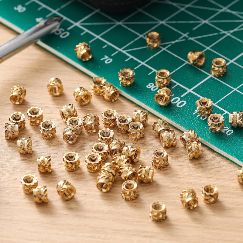 300 Pcs M3 Heat Set Inserts M3 x 4mm x 5mm M3 Threaded Insert 3D Printer Brass Inserts Knurled Metric Threaded Inserts Nuts for Plastic, 3D Printing Components 300