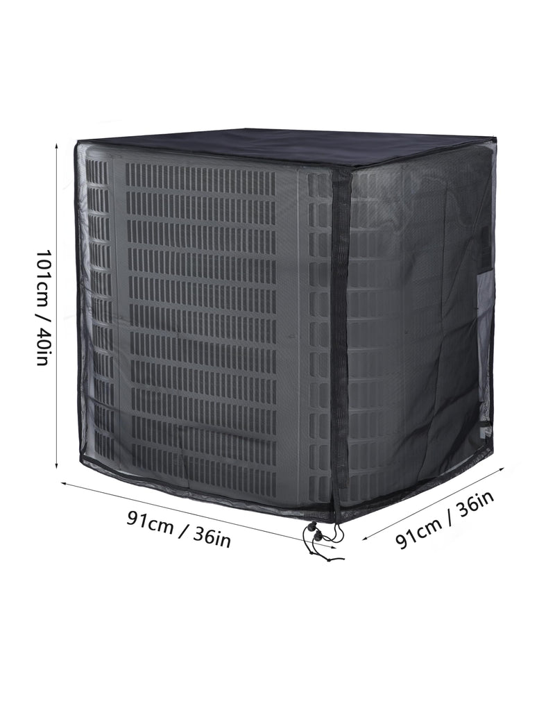 Air Conditioner Cover for Outside Units, Central AC Cover with Full Mesh Breathable, Detachable Oxford Top Cover, All Season Protector for Outdoor Against Leaves, Weeds L (36 x 36 x 40 inches)