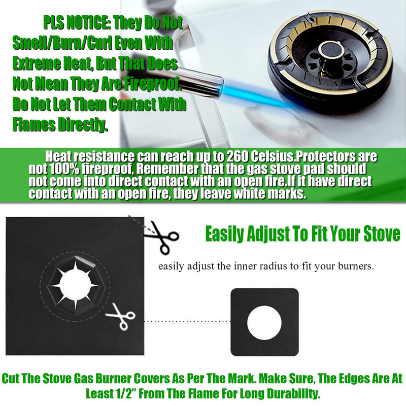 Stove Burner Covers,0.3 MM Double Thickness,8 Pack,Gas Stove Burner Liners,Non-stick Reusable Gas Range Stove Top Covers for Kitchen,Cuttable,Easy to Clean,Black,Size 10.6” x 10.6” Black（8pcs） - NewNest Australia