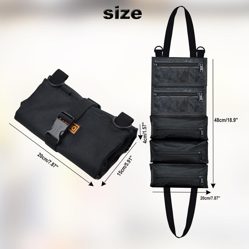 ZIBOO C20 Heavy Duty Portable Foldable Roll Up Tool Bag Organizer, Industrial Multimeter Accessories bag Fits Compatible with FLUKE, Compatible with Fieldpiece, Compatible with Klein Tools ZIBOO C20