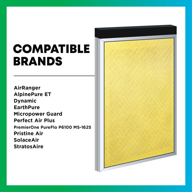 Filterbuy 16x25 Air Cleaner Filter Replacement Pads with Activated Carbon for Dynamic, Micropower Guard, PremierOne PureFlo P6100 MS-1625, and More (4-Pack)