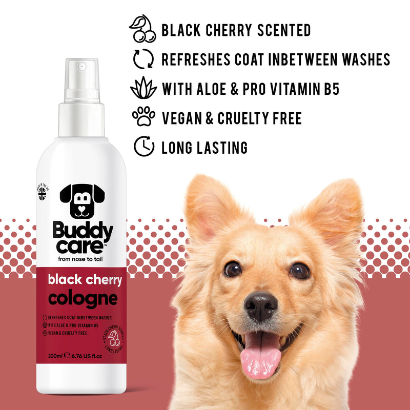 Dog Cologne - Black Cherry - 200ml - Fruity and Bold Scented Dog Cologne - Refreshes Between Dog Washes - PawsPlanet Australia