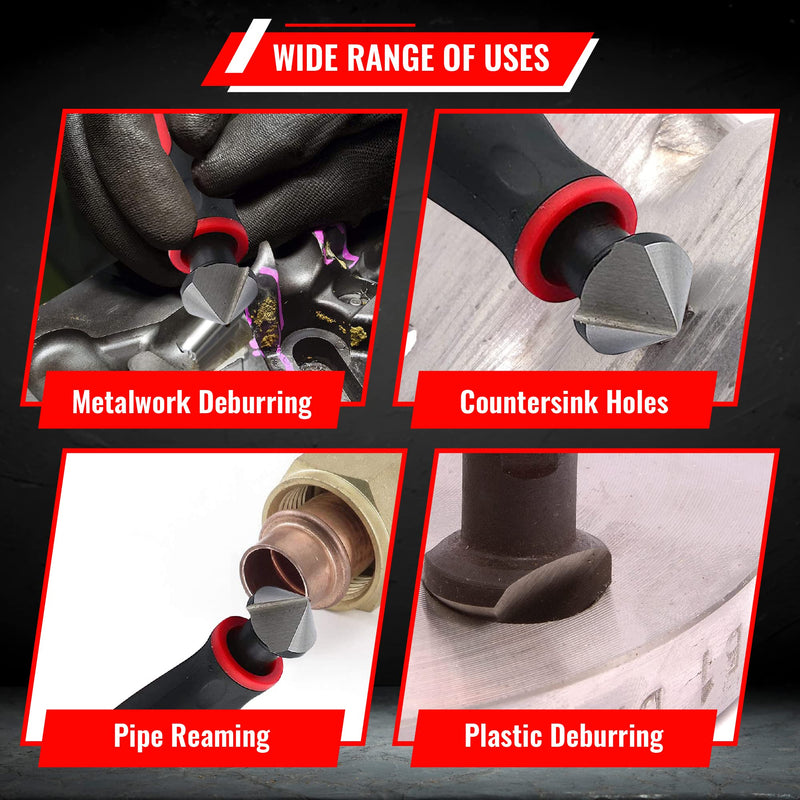 AFA Tooling - Extendable Neck Deburring Tool & Countersink Hand Reamer with 15 Extra Blades - Works on Resin, PVC Pipes, Copper, Plastic - Plumbing & 3D Printing Burr Removal Reamer Tool Long Reach Deburring & Reamer Kit