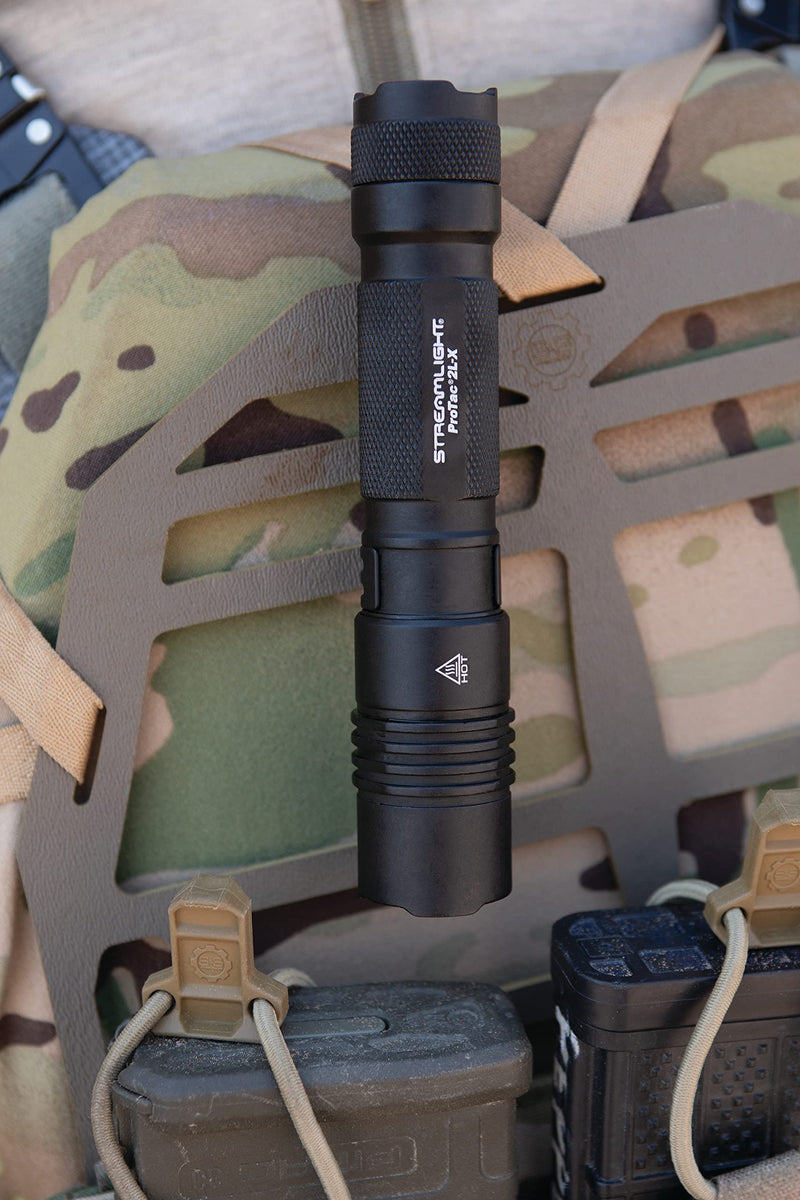 Streamlight 88063 ProTac 2L-X 500-Lumen 6800 Candela EDC High Performance Multi-Fuel Tactical Flashlight, Includes Non-Rechargeable Batteries, Holster, and Clip, Box, Black Box Packaging with Non-Rechargeable Batteries