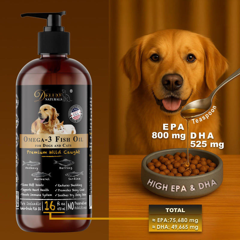 4 Medium Split Elk Antler Dog Chews and Omega 3 Fish Oil Bundle for Dogs Supporting Chewing Coat and Joint Health