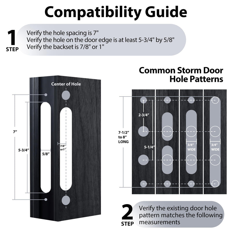 House Guard Storm Door Lock Body, Flat Slot, Adjustable 22/26mm Backset | Flat Slot compatible storm door lock body; reversible latch, adjustable 22mm/26mm backset Compatible with American-style lock cylinders