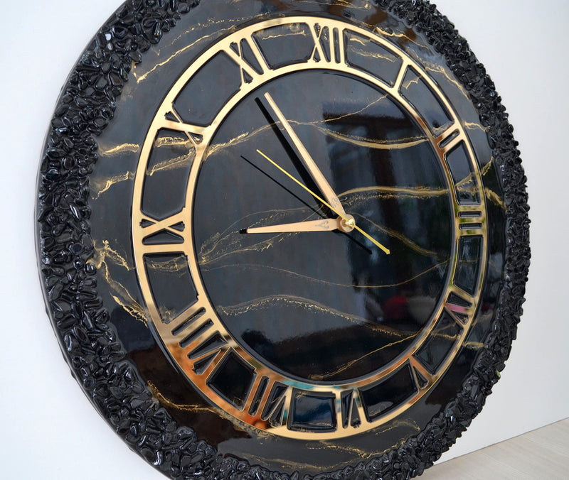7.87 Inch (20cm) Gold Classic Clock Face with Clock Hands for Resin, Crafts, DIY, Round Mirror Acrylic Clock Dial Plate with Roman Numerals, Resin Accessories 7.87 INCHES GOLD - NewNest Australia