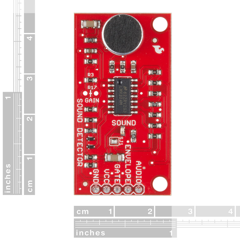 SparkFun Sound Detector (with Headers) Small and Very Easy-to-use Audio Sensing Board with Three Different outputs, Sound Detector Provides Audio Output as Well as Binary Indication of The Sound!