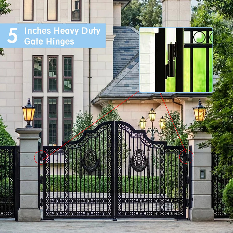 5 Inches Heavy Duty Gate Hinges for Swing Door Trailer Ramp Gate 2PACK Hinges Heavy Duty Barrel Hinge Weld On Install