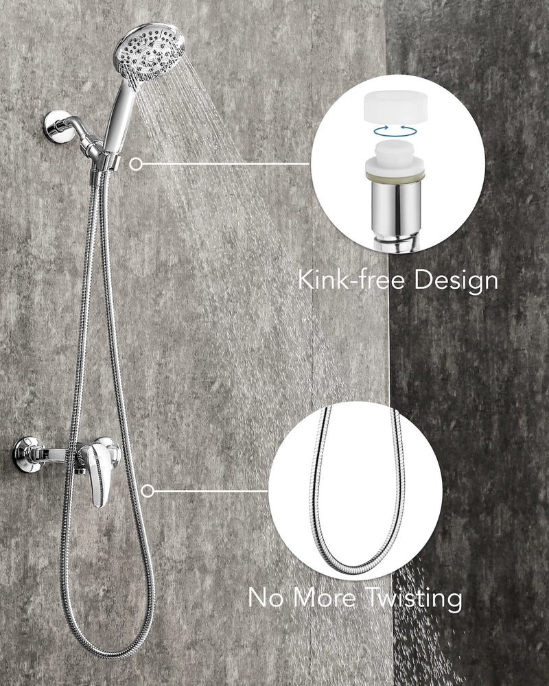 59 inches Kinkless Chromed Flexible Stainless Steel Shower Hose - Replacement for Handheld Showerhead Hose 59 Inches