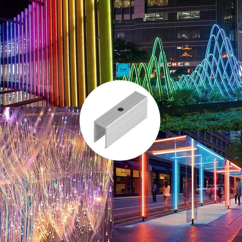 Neon Rope Light Mounting Brackets, Neon LED Accessories 20Pcs Neon Lights Aluminum Install Fixing Clips Accessories for 6x12mm Silicone LED Neon Flex Strip Lighting, Neon Signs DIY 20 Screws, 20 Clips