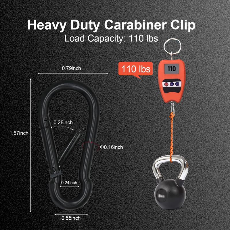 KINLINK 10 Pack Black Carabiner Clip, 1.57 inch Heavy Duty Spring Snap Hook, Small Caribeener Clips for Outdoor Camping, Swing Set, Hammock, Hiking Travel, Fishing, Quick Link Keychain 1.57 IN
