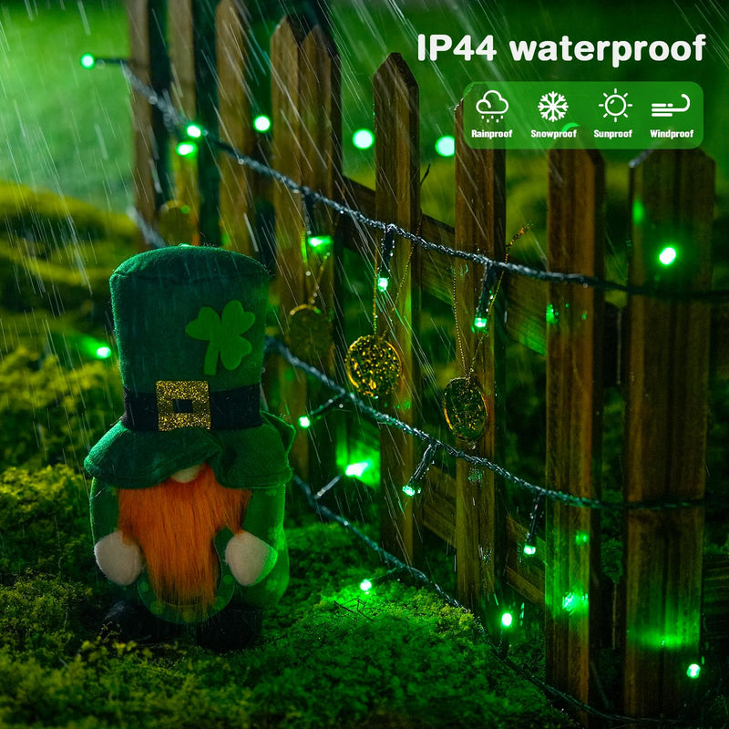 JMEXSUSS 200 LED Christmas String Lights Outdoor, 66ft Expandable Green String Lights Plug in, 8 Modes Waterproof Green Christmas Tree Lights for Outside Yard St Patricks Day Christmas Halloween Decor Green Connectable