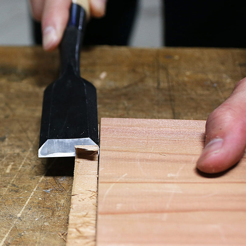 KAKURI Japanese Mortise Chisel for Woodworking 1/2" (12mm), Made in JAPAN, Professional Wood Chisel Oire Nomi (Hand Forged), Japanese White Steel No.2 Blade, White Oak Wood Handle 12mm