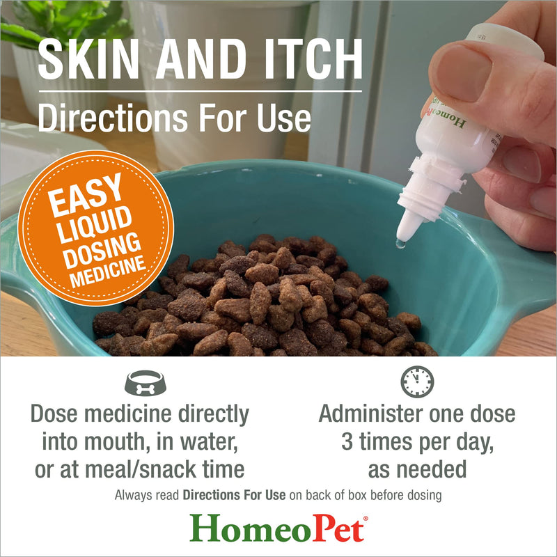 HomeoPet Skin and Itch, Skin and Coat Support for Pets, 15 Milliliters 15ml - PawsPlanet Australia