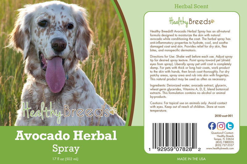 Healthy Breeds English Setter Avocado Herbal Spray 17 oz